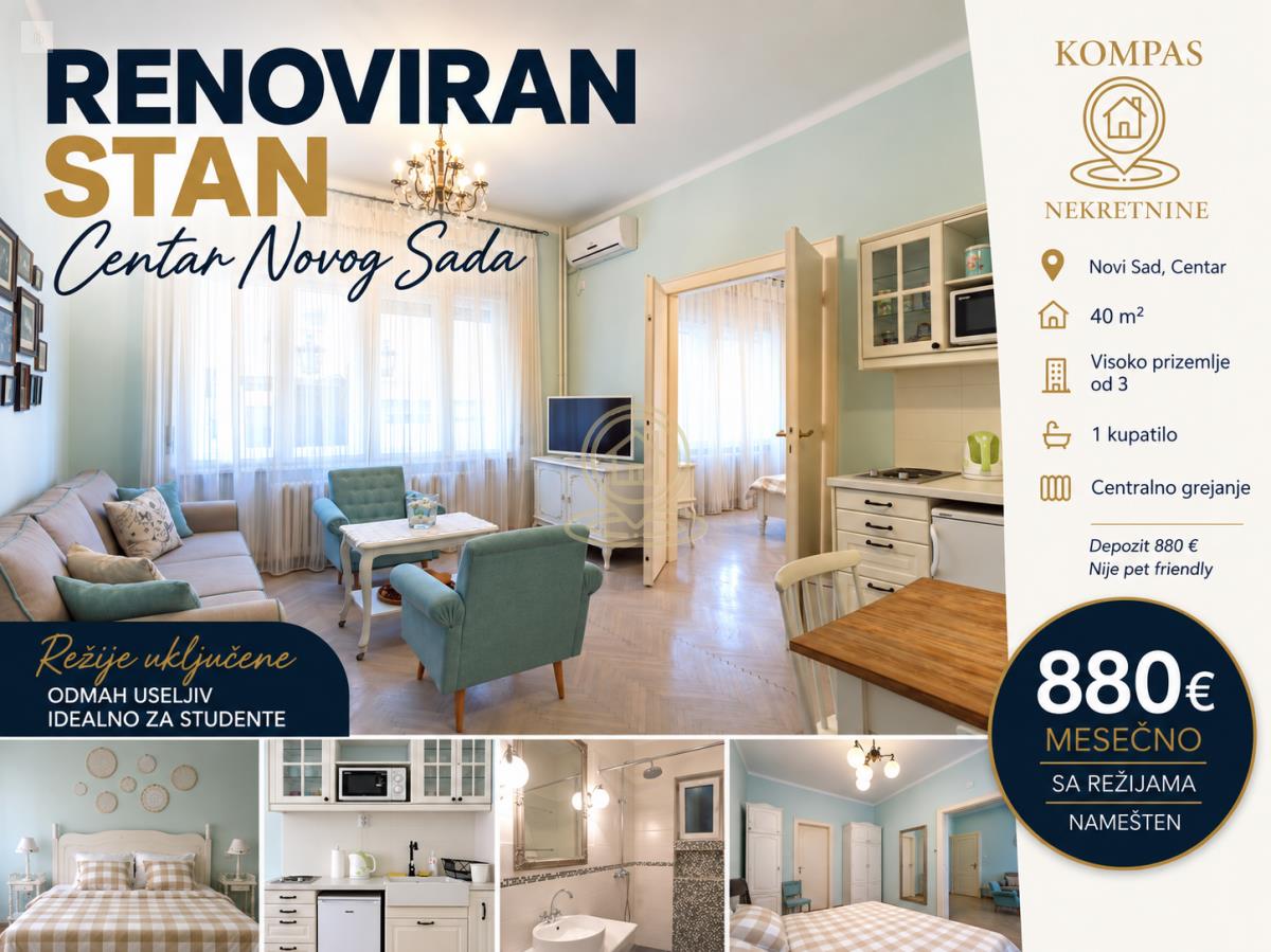 Stilski sređen - Dvosoban stan 40 m², Bulevar Oslobođenja, Novi Sad