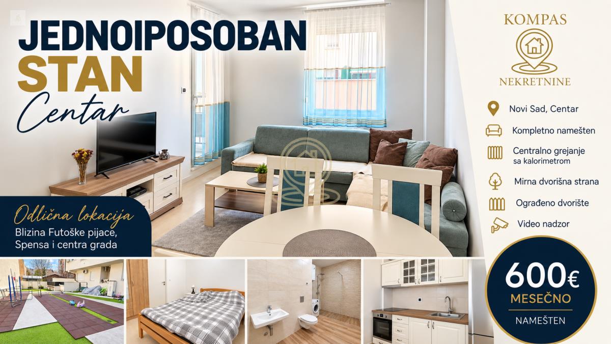 Mirno a u Centru - Odličan jednoiposoban stan u ponudi 44m2 kod Sinagoge + terasa 50m2
