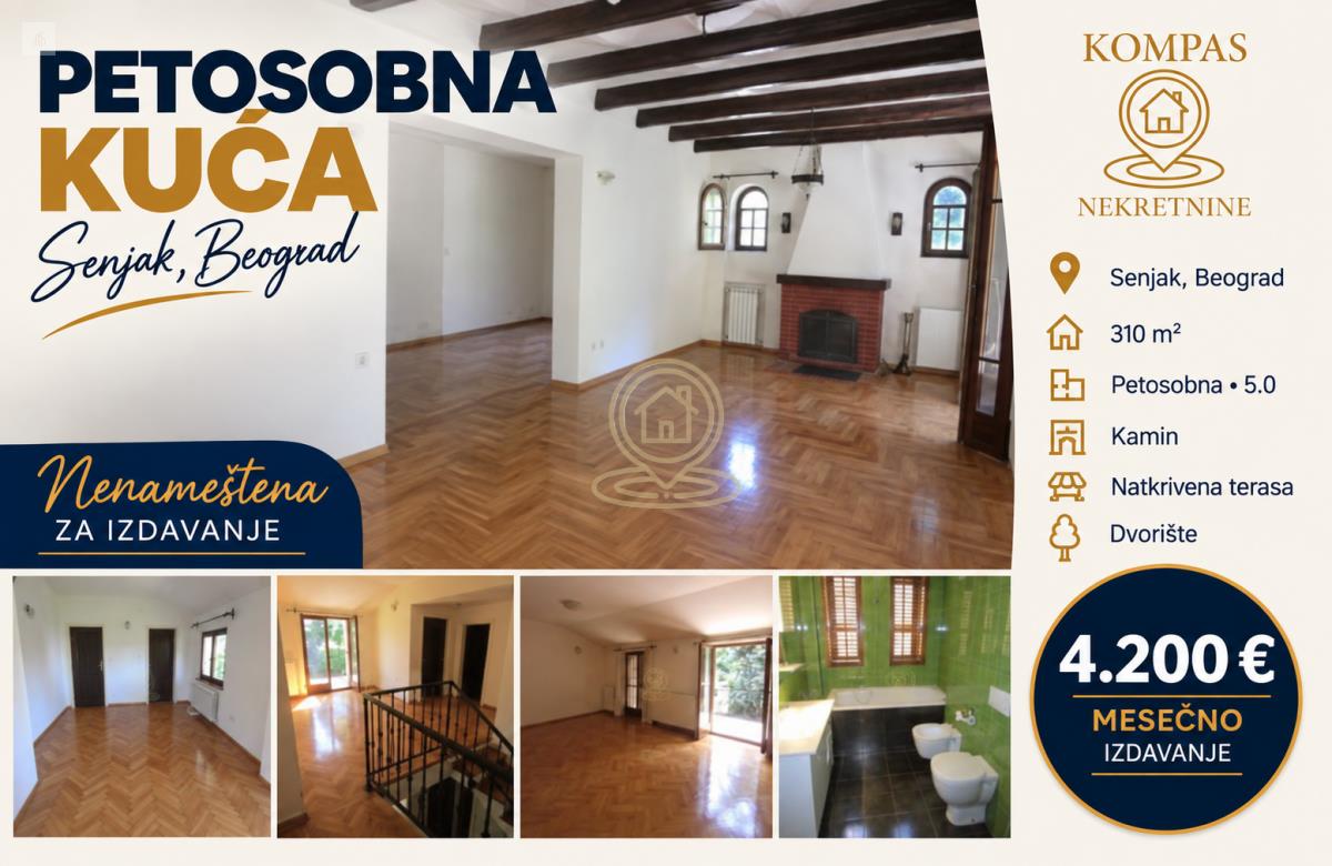 Kuća 5.0, 310 m², Senjak, Savski Venac, Beograd
