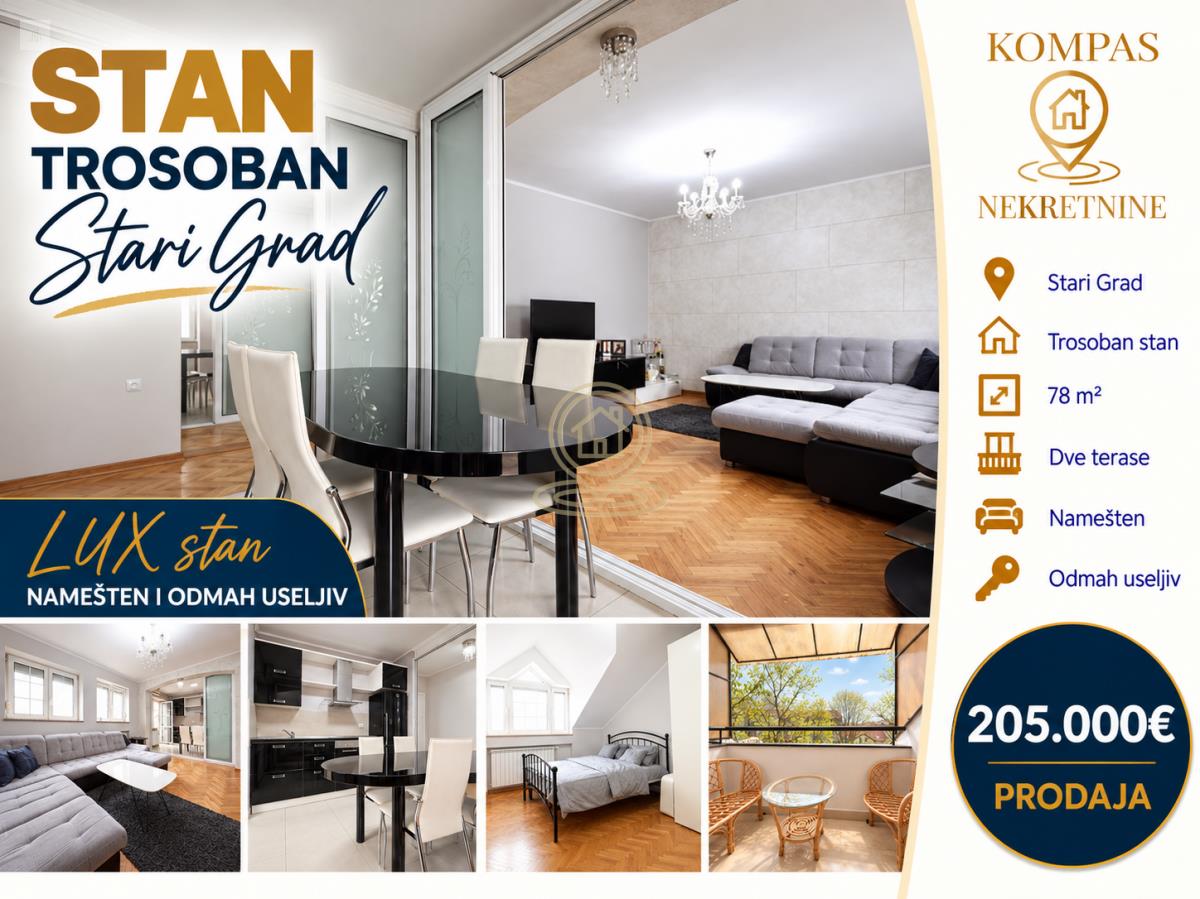 Prodaja stanova Novi Sad-Stari Grad 78m2 205.000€