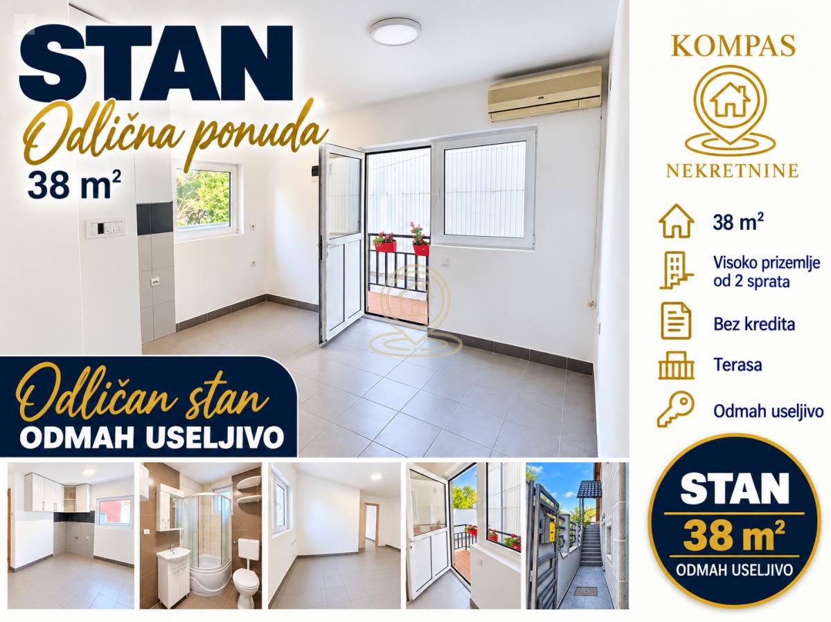 Jednosoban stan 38 m², Altina, Zemun, Beograd