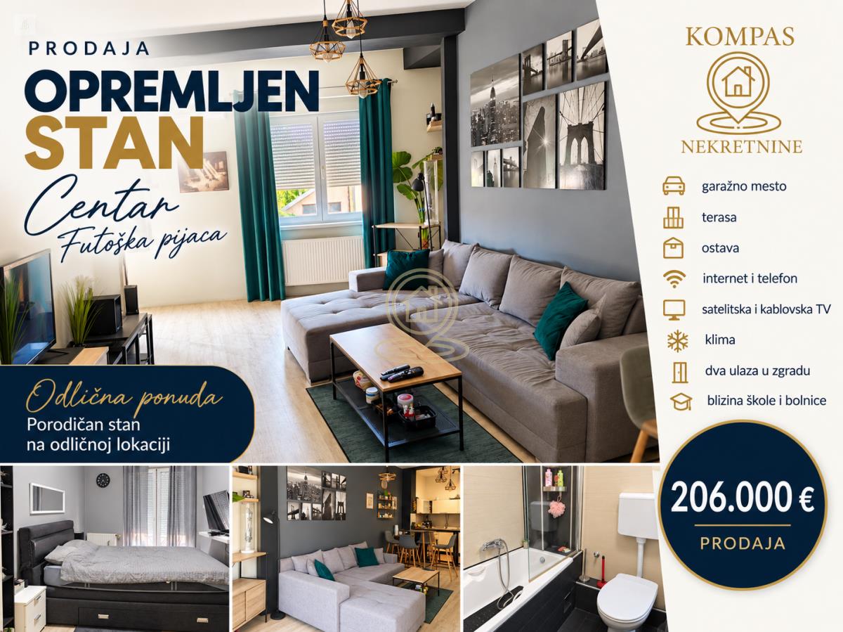 ODLIČNA PONUDA! Kompletno opremljen porodični stan sa garažnim mestom – Novi Sad – 206.000 €
