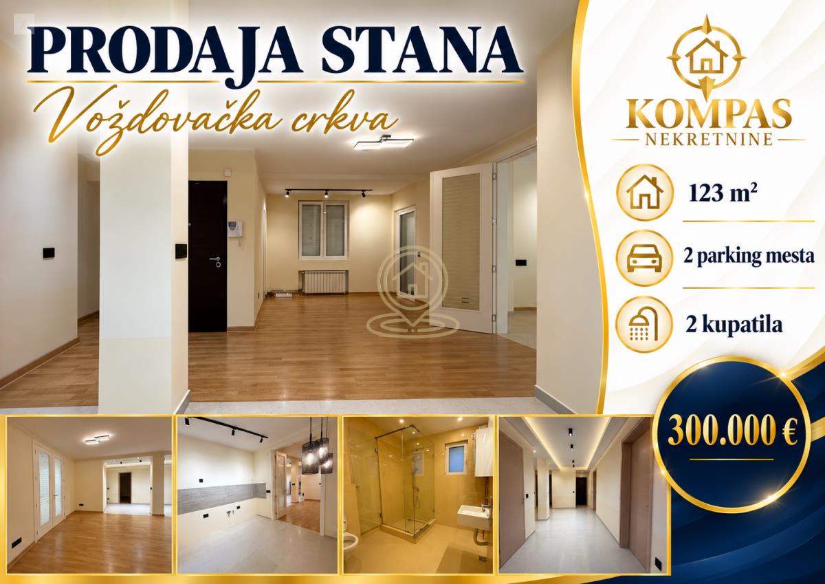 Četvoroiposoban stan, 123 m², Voždovac, Voždovačka crkva